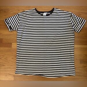 ASOS Curve Tshirt Dress Women’s 16 Blue White Stripes Cuffed Sleeve Casualwear